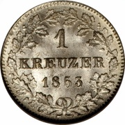 1 Kreuzer - William I, Germany, 1842-1857 reverse image