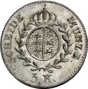3 Kreuzers - William I, Germany, 1824-1825 reverse image