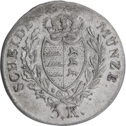 3 Kreuzers - William I, Germany, 1826-1837 reverse image