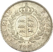 12 Kreuzer - William I, Germany, 1824 reverse image