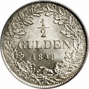 ½ Gulden - William I, Germany, 1838-1858 reverse image