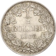 ½ Gulden - Charles I, Germany, 1865-1868 reverse image