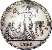 1 Thaler - William I Kronenthaler; Customs Union, Germany, 1833 reverse image