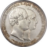 2 Thalers / 3½ Gulden - William I Marriage, Germany, 1846 reverse image