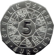 5 Euros Duerer's Young Hare obverse image