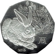 5 Euros Duerer's Young Hare, Austria, 2016 reverse image