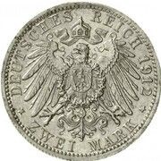 2 Marks - William II Pattern, Germany, 1913 reverse image