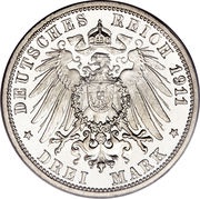 3 Mark - William II, Germany, 1908-1914 reverse image