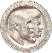 3 Mark - William II Wedding Anniversary, High H obverse image