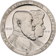 3 Mark - William II Silver wedding anniversary obverse image
