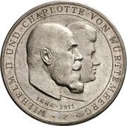 3 Mark - William II Silver wedding anniversary obverse image