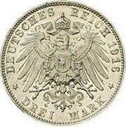 3 Mark - William II Pattern, Germany, 1916 reverse image