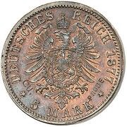 5 Mark - Charles I Pattern, Germany, 1877 reverse image