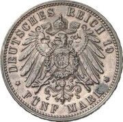 5 Mark - William II Pattern, Germany, 1900-1913 reverse image