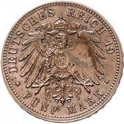 5 Mark - William II Pattern, Germany, 1900-1913 reverse image