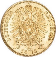 10 Mark - Charles I, Germany, 1872-1873 reverse image