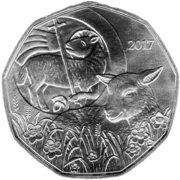 5 Euros Easter Lamb, Austria, 2017 reverse image