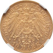 10 Mark - Charles I, Germany, 1890-1891 reverse image