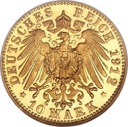 10 Mark - William II, Germany, 1893-1913 reverse image