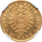 20 Mark - Charles I, Germany, 1874-1876 reverse image