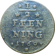 ½ Pfennig - Adam Frederick of Seinsheim, Germany, 1760-1761 reverse image