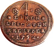 ¼ Kreuzer - Charles Philip of Greiffenklau-Vollraths, Germany, 1752-1753 reverse image