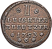 1 Leichter Kreuzer - Charles Philip of Greiffenklau-Vollraths, Germany, 1752-1753 reverse image