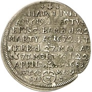 3 Kreuzers - Peter Philip of Dernbach Death, Germany, 1683 reverse image
