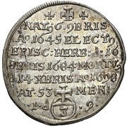 3 Kreuzers - John Gottfried II of Guttenberg Death, Germany, 1698 reverse image