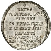 3 Kreuzers - John Philip Francis of Schönborn Death, Germany, 1724 reverse image