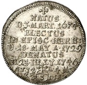3 Kreuzers - Frederick Charles of Schönborn Death, Germany, 1746 reverse image