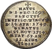 3 Kreuzers - Charles Philip of Greiffenklau-Vollraths Death, Germany, 1754 reverse image