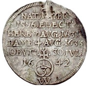 1 Groschen - Francis of Hatzfeld Death; Sterbegroschen, Germany, 1642 reverse image