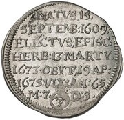 3 Kreuzers Sterbegroschen) - John Hartmann of Rosenbach (Death, Germany, 1675 reverse image