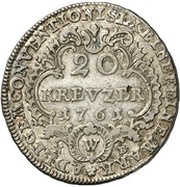 20 Kreuzers - Adam Frederick of Seinsheim Konventionskreuzer, Germany, 1761-1762 reverse image
