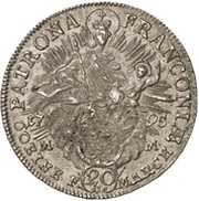 20 Kreuzers - George Charles of Fechenbach Konventionskreuzer, Germany, 1795 reverse image