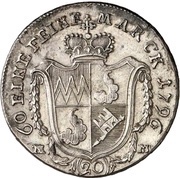 20 Kreuzers - George Charles of Fechenbach Konventionskreuzer, Germany, 1796 reverse image