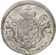 ½ Thaler - Charles Philip of Greiffenklau-Vollraths ½ Konventionstaler, Germany, 1754 reverse image