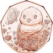 5 Euros Easter coin 2021, Austria, 2021 reverse image