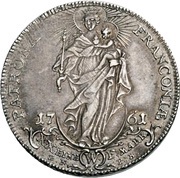 ½ Thaler - Adam Frederick of Seinsheim Konventionstaler, Germany, 1761 reverse image