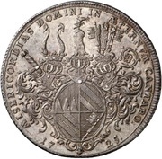 1 Thaler - Christoph Francis of Hutten, Germany, 1725-1728 reverse image