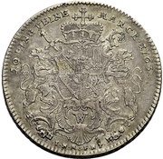1 Thaler - Adam Frederick of Seinsheim Konventionstaler, Germany, 1763 reverse image