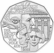 5 Euros Democracy, Austria, 2022 reverse image