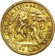 1 Goldgulden - Frederick Charles of Schonborn Neujahrsgoldgulden, Germany, 1729 reverse image