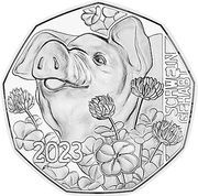 5 Euros New Year reverse image