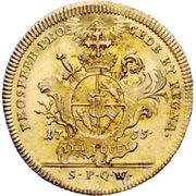 1 Goldgulden - Adam Frederick of Seinsheim, Germany, 1755 reverse image