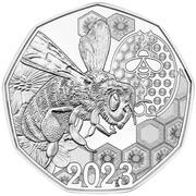 5 Euros Waggle dance, Austria, 2023 reverse image