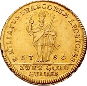 2 Goldgulden - Francis Louis of Erthal, Germany, 1786 reverse image