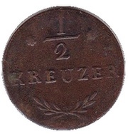 ½ Kreuzer - Ferdinand, Germany, 1810-1811 reverse image