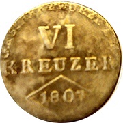 6 Kreuzers - Ferdinand, Germany, 1807-1808 reverse image
